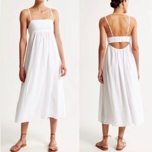 Abercrombie & Fitch White Midi Dress